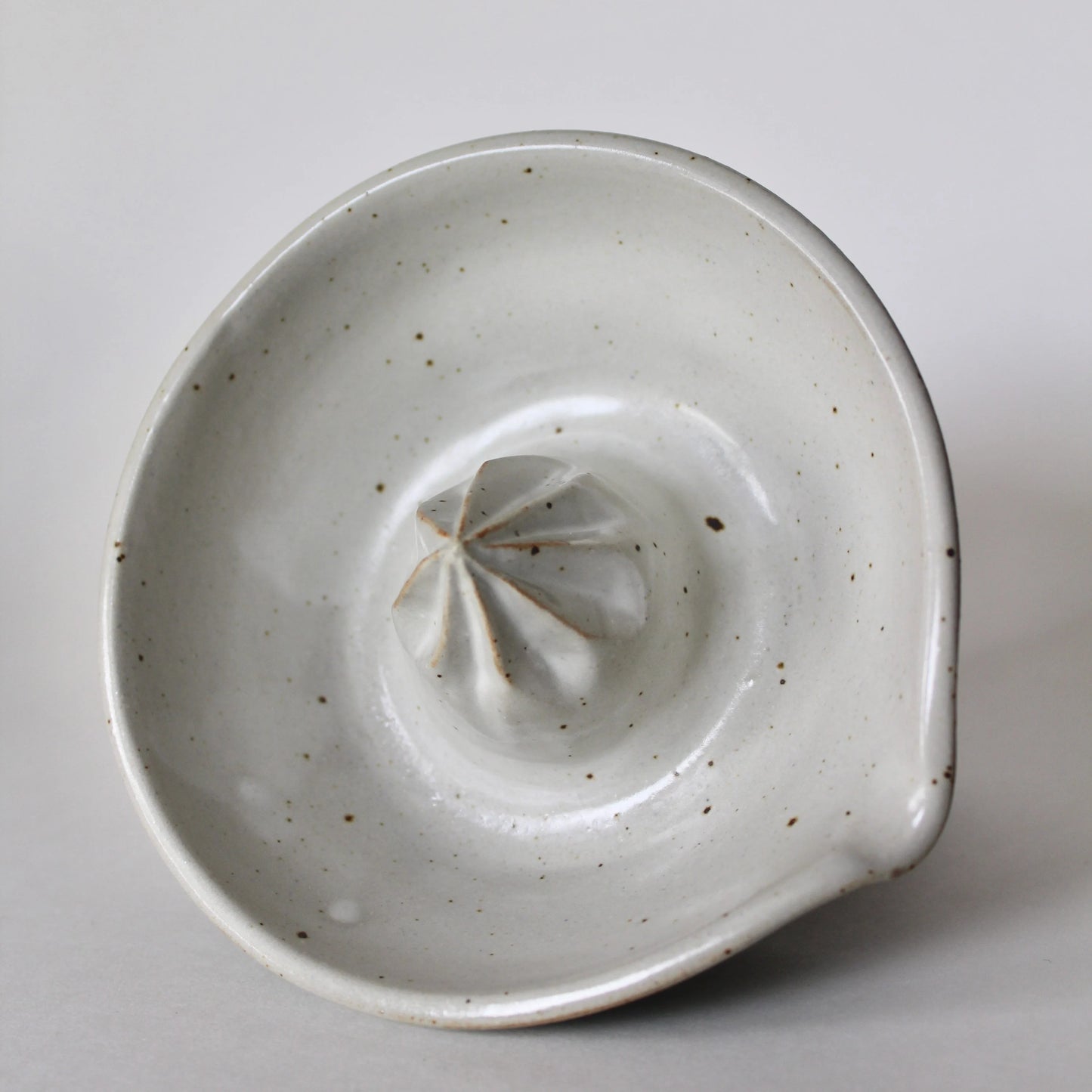 Green & White Stoneware Citrus Juicer