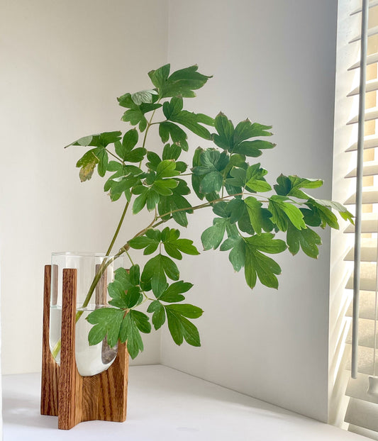 Oak & Glass Vase